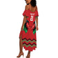Custom Cricket Africa Kenya Summer Maxi Dress Red Lion Head with Kenyan Pattern - African Pride