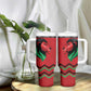 Custom Cricket Africa Kenya Tumbler With Handle Red Lion Head with Kenyan Pattern - African Pride