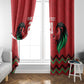 Custom Cricket Africa Kenya Window Curtain Red Lion Head with Kenyan Pattern - African Pride