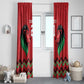 Custom Cricket Africa Kenya Window Curtain Red Lion Head with Kenyan Pattern - African Pride