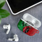 Personalized Kenya Maasai Shield AirPods Case Green Red Kenyan Lion Half Style