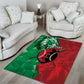 Personalized Kenya Maasai Shield Area Rug Green Red Kenyan Lion Half Style - African Pride