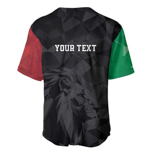 Personalized Kenya Maasai Shield Baseball Jersey Green Red Kenyan Lion Half Style - African Pride