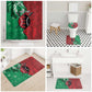 Personalized Kenya Maasai Shield Bathroom Set Green Red Kenyan Lion Half Style