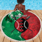 Personalized Kenya Maasai Shield Beach Blanket Green Red Kenyan Lion Half Style - African Pride
