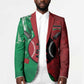 Personalized Kenya Maasai Shield Blazer Green Red Kenyan Lion Half Style