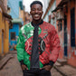 Personalized Kenya Maasai Shield Bomber Jacket Green Red Kenyan Lion Half Style - African Pride