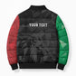 Personalized Kenya Maasai Shield Bomber Puffer Jacket Green Red Kenyan Lion Half Style