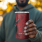Personalized Kenya Maasai Shield 4 in 1 Can Cooler Tumbler Green Red Kenyan Lion Half Style - African Pride