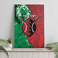 Personalized Kenya Maasai Shield Canvas Wall Art Green Red Kenyan Lion Half Style - African Pride