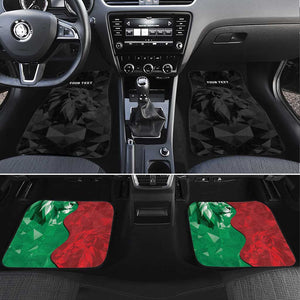 Personalized Kenya Maasai Shield Car Mats Green Red Kenyan Lion Half Style - African Pride