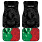 Personalized Kenya Maasai Shield Car Mats Green Red Kenyan Lion Half Style - African Pride