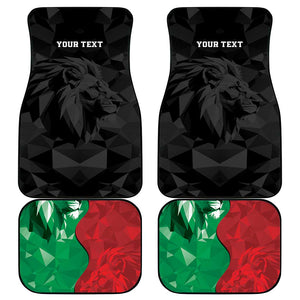 Personalized Kenya Maasai Shield Car Mats Green Red Kenyan Lion Half Style - African Pride