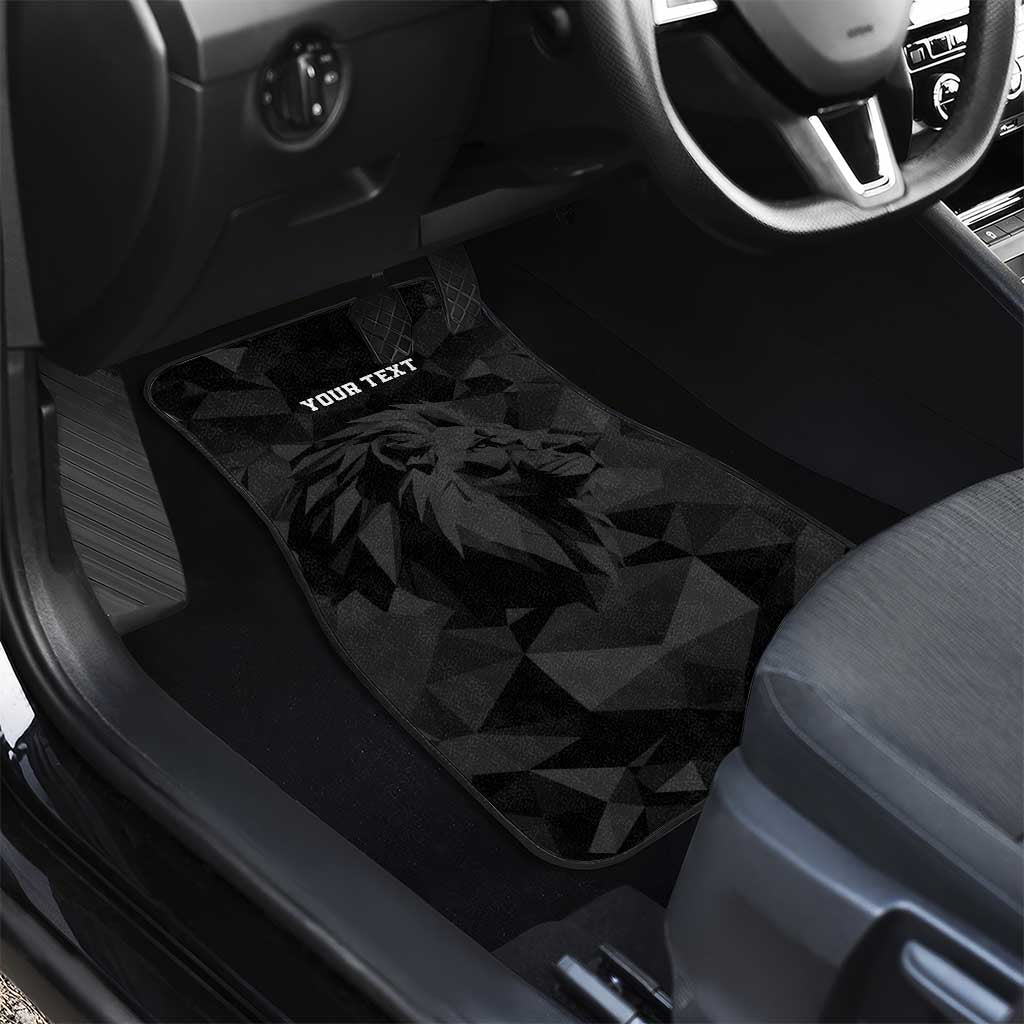 Personalized Kenya Maasai Shield Car Mats Green Red Kenyan Lion Half Style - African Pride