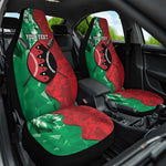 Personalized Kenya Maasai Shield Car Seat Cover Green Red Kenyan Lion Half Style - African Pride