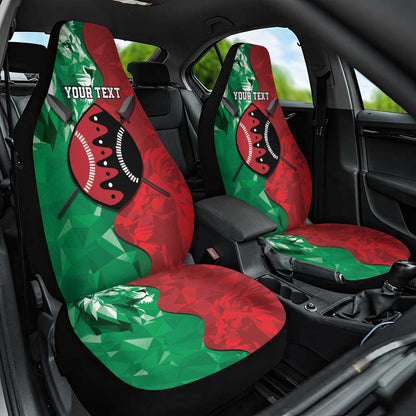 Personalized Kenya Maasai Shield Car Seat Cover Green Red Kenyan Lion Half Style - African Pride