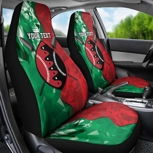 Personalized Kenya Maasai Shield Car Seat Cover Green Red Kenyan Lion Half Style - African Pride