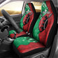 Personalized Kenya Maasai Shield Car Seat Cover Green Red Kenyan Lion Half Style - African Pride