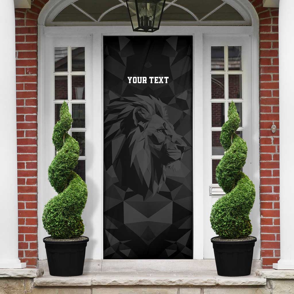 Personalized Kenya Maasai Shield Door Cover Green Red Kenyan Lion Half Style