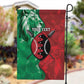 Personalized Kenya Maasai Shield Garden Flag Green Red Kenyan Lion Half Style - African Pride