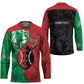 Personalized Kenya Maasai Shield Hockey Jersey Green Red Kenyan Lion Half Style
