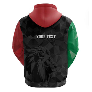 Personalized Kenya Maasai Shield Hoodie Green Red Kenyan Lion Half Style - African Pride