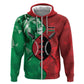Personalized Kenya Maasai Shield Hoodie Green Red Kenyan Lion Half Style - African Pride