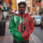 Personalized Kenya Maasai Shield Hoodie Green Red Kenyan Lion Half Style - African Pride