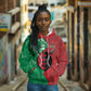 Personalized Kenya Maasai Shield Hoodie Green Red Kenyan Lion Half Style - African Pride