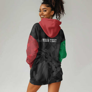 Personalized Kenya Maasai Shield Hoodie Dress Green Red Kenyan Lion Half Style - African Pride