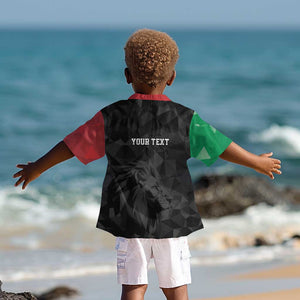 Personalized Kenya Maasai Shield Kid Hawaiian Shirt Green Red Kenyan Lion Half Style - African Pride