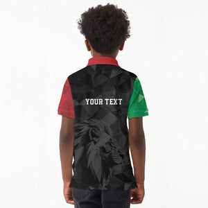 Personalized Kenya Maasai Shield Kid Polo Shirt Green Red Kenyan Lion Half Style - African Pride