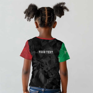 Personalized Kenya Maasai Shield Kid T shirt Green Red Kenyan Lion Half Style - African Pride