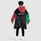 Personalized Kenya Maasai Shield Kid Wearable Blanket Hoodie Green Red Kenyan Lion Half Style - African Pride