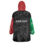 Personalized Kenya Maasai Shield Kid Wearable Blanket Hoodie Green Red Kenyan Lion Half Style - African Pride