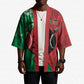 Personalized Kenya Maasai Shield Kimono Green Red Kenyan Lion Half Style