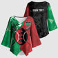Personalized Kenya Maasai Shield Kimono Sleeve Blouse Green Red Kenyan Lion Half Style