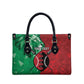 Personalized Kenya Maasai Shield Leather Bag Green Red Kenyan Lion Half Style