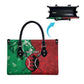 Personalized Kenya Maasai Shield Leather Bag Green Red Kenyan Lion Half Style