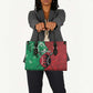 Personalized Kenya Maasai Shield Leather Bag Green Red Kenyan Lion Half Style