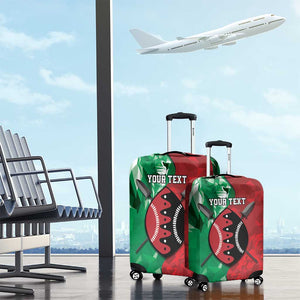 Personalized Kenya Maasai Shield Luggage Cover Green Red Kenyan Lion Half Style - African Pride