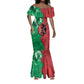 Personalized Kenya Maasai Shield Mermaid Dress Green Red Kenyan Lion Half Style - African Pride