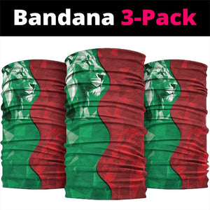 Kenya Maasai Shield Neck Gaiter Green Red Kenyan Lion Half Style - African Pride