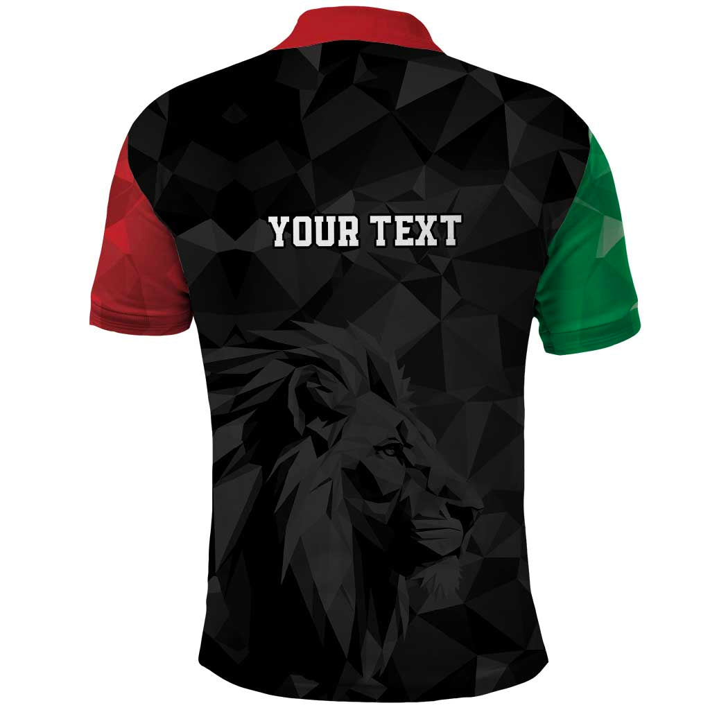 Personalized Kenya Maasai Shield Polo Shirt Green Red Kenyan Lion Half Style - African Pride