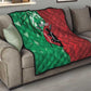Personalized Kenya Maasai Shield Quilt Green Red Kenyan Lion Half Style - African Pride