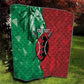 Personalized Kenya Maasai Shield Quilt Green Red Kenyan Lion Half Style - African Pride