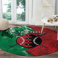 Personalized Kenya Maasai Shield Round Carpet Green Red Kenyan Lion Half Style - African Pride