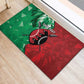 Personalized Kenya Maasai Shield Rubber Doormat Green Red Kenyan Lion Half Style - African Pride