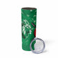 Personalized Kenya Maasai Shield Skinny Tumbler Green Red Kenyan Lion Half Style - African Pride