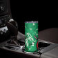Personalized Kenya Maasai Shield Skinny Tumbler Green Red Kenyan Lion Half Style - African Pride